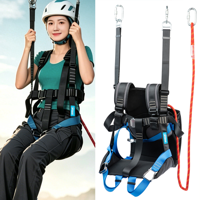 Outdoor Adventure Zipline - Outdoor High-Altitude Zipline Safety Seat, Paraglider
