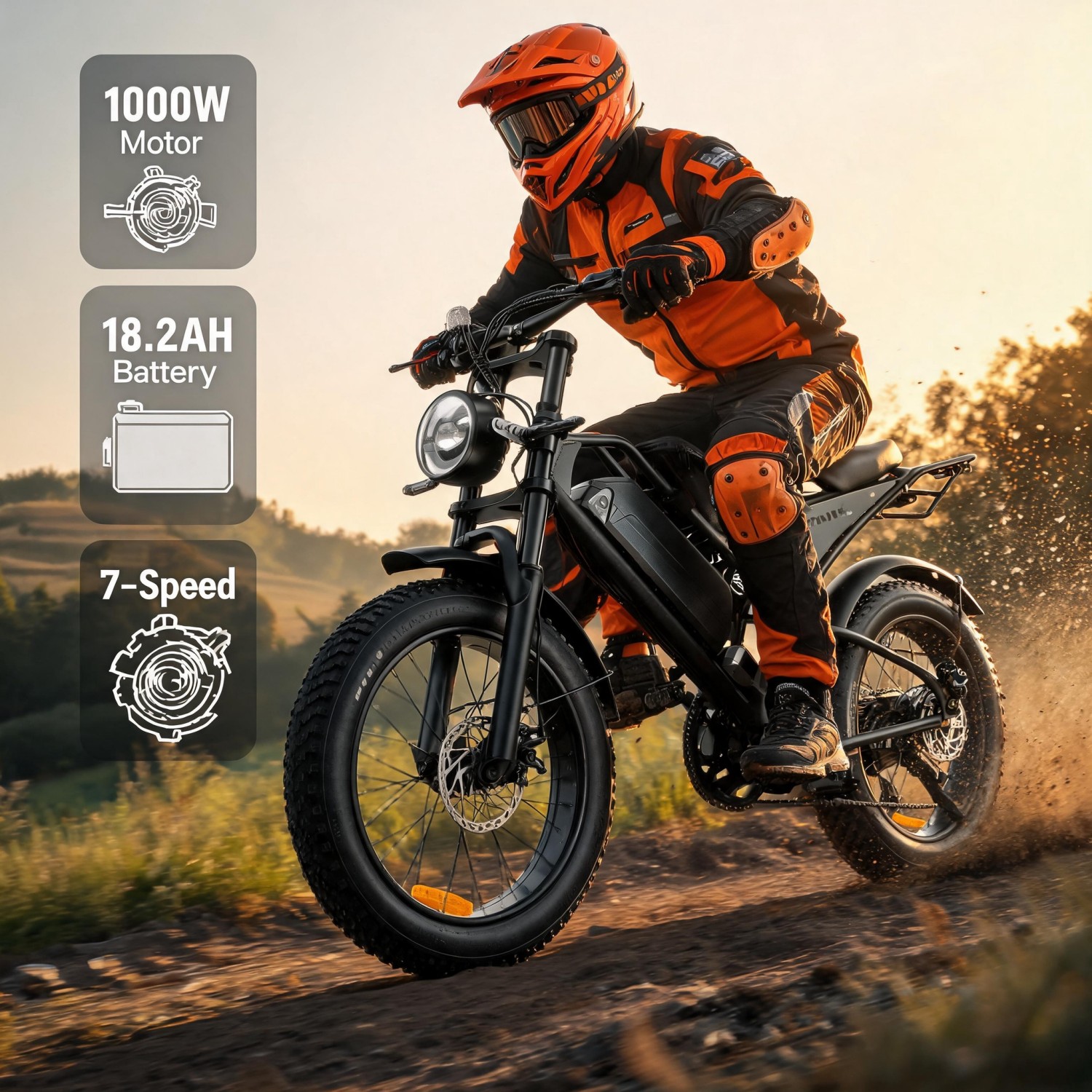 Outdoor Adventure Usa - Adult Fat Tire Off‑Road Adventure E‑Bicycle,20