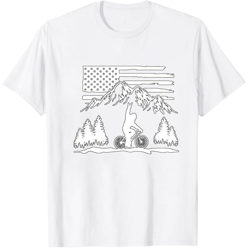 Mountain Biking Usa Flag Men T - Outdoor Adventure Usa recension och pris