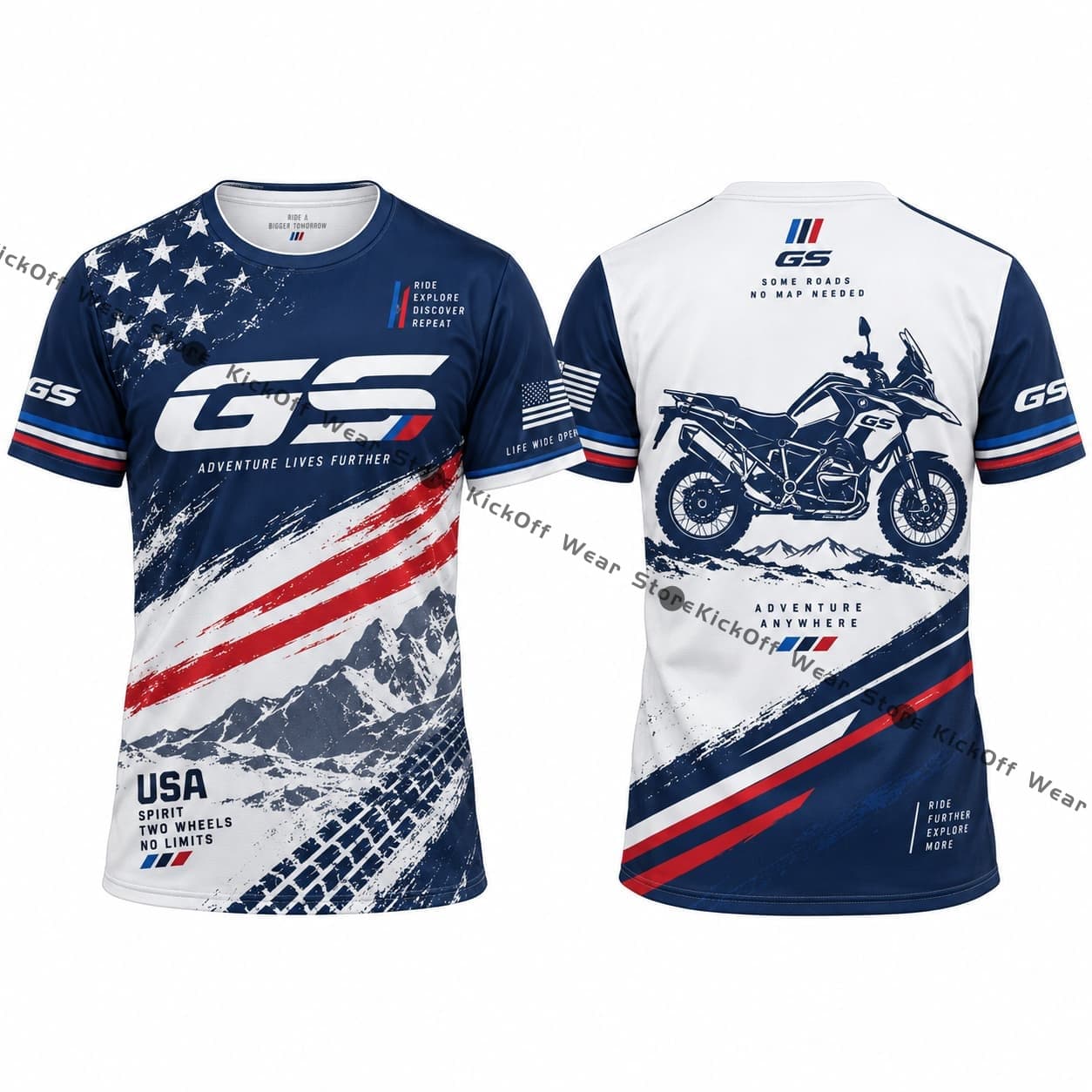 Mens T Shirt GS Motorcycle USA - Outdoor Adventure Usa recension och pris